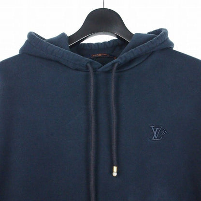 Louis Vuitton Silk Blend Signature Hoodie L Navy Uqq — view 3