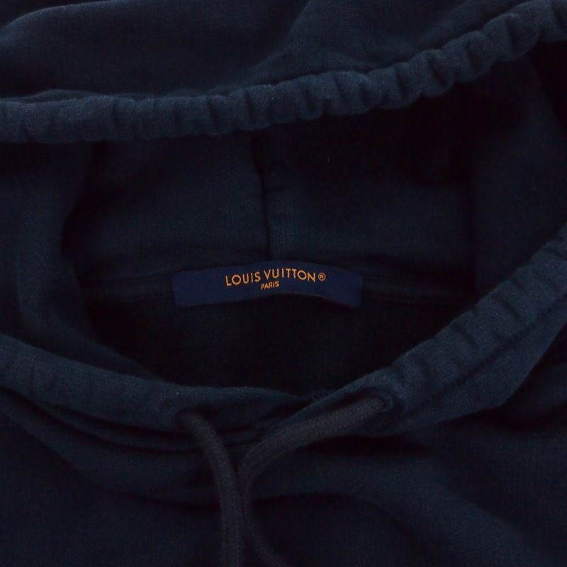 Louis Vuitton Silk Blend Signature Hoodie L Navy Uqq — view 5