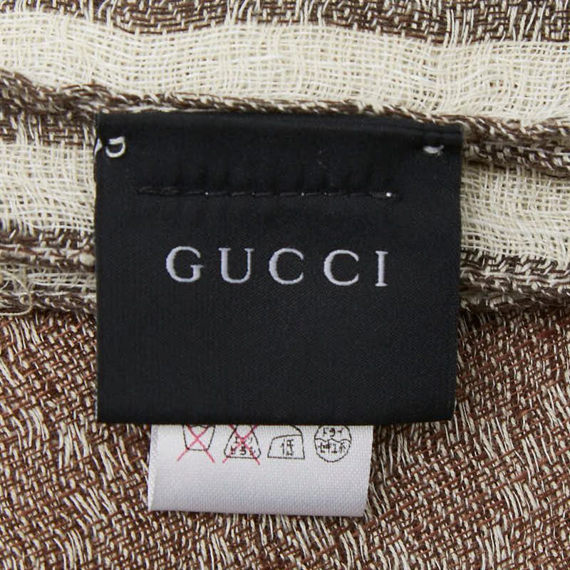 Gucci Shawl Brown Linen Cotton 1- Scarf — view 4