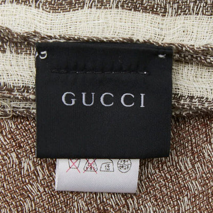 Gucci Shawl Brown Linen Cotton 1- Scarf — view 4