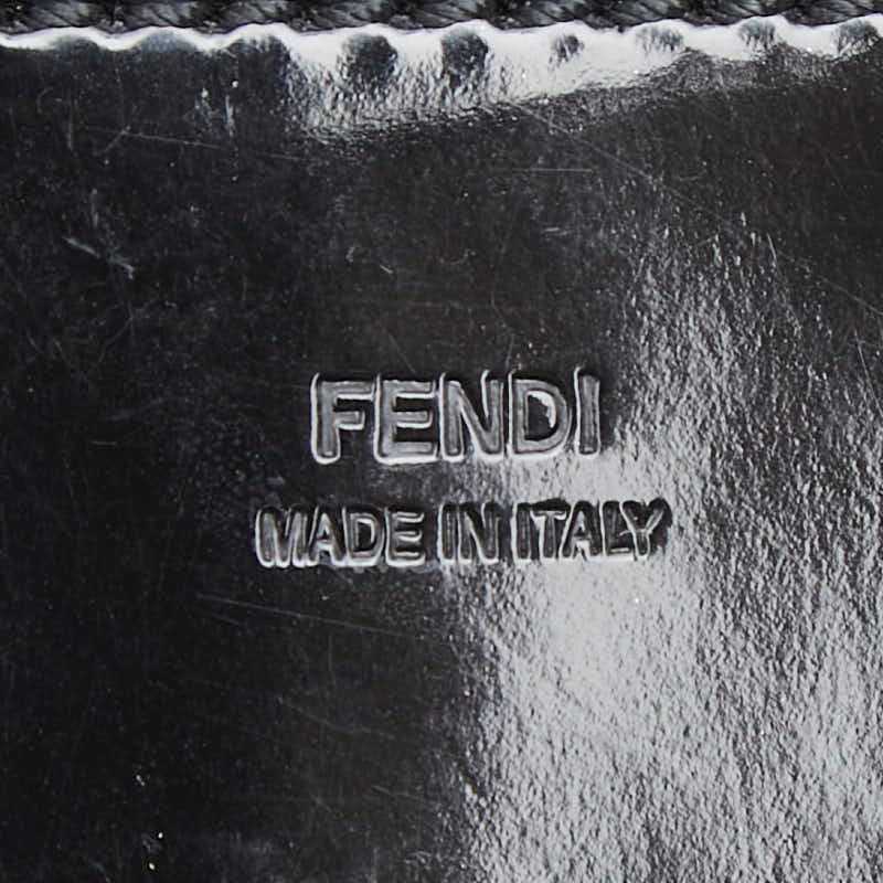 Fendi Toujour Tote Gray Black Wool Leather — view 9