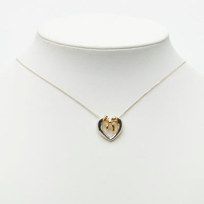 Tiffany & Co Heart Ribbon Necklace Silver 18k Yellow Gold — view 7