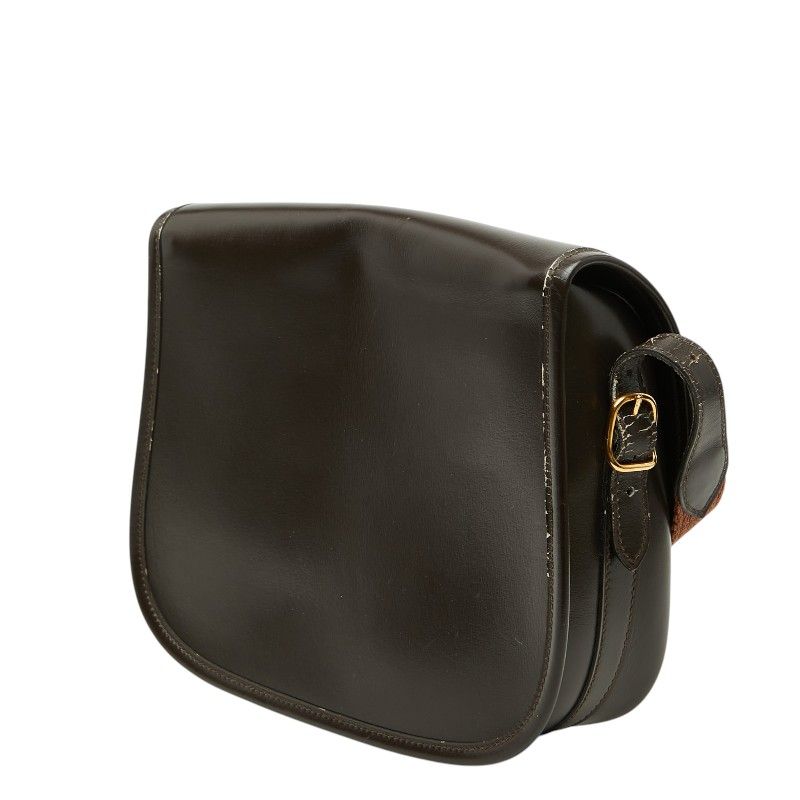 Hermes Duffle Crossbody Shoulder Bag Brown Leather — view 2