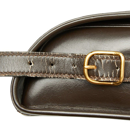 Hermes Duffle Crossbody Shoulder Bag Brown Leather — view 6