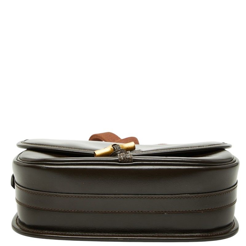 Hermes Duffle Crossbody Shoulder Bag Brown Leather — view 3