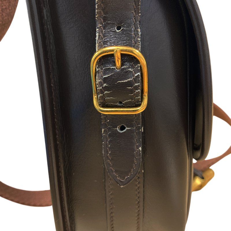 Hermes Duffle Crossbody Shoulder Bag Brown Leather — view 7