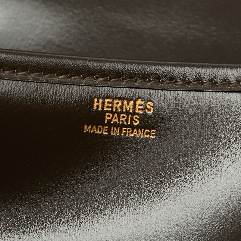 Hermes Duffle Crossbody Shoulder Bag Brown Leather — view 8