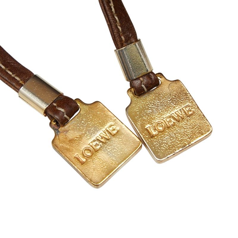 Loewe Anagram Crossbody Shoulder Bag Yellow Brown Leather — view 8