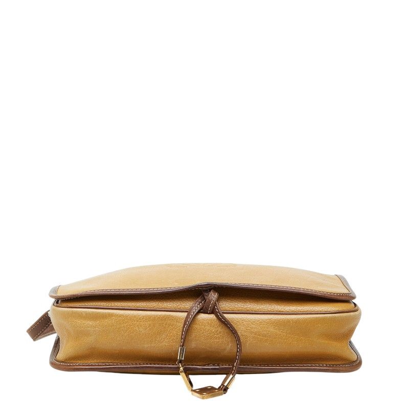 Loewe Anagram Crossbody Shoulder Bag Yellow Brown Leather — view 3