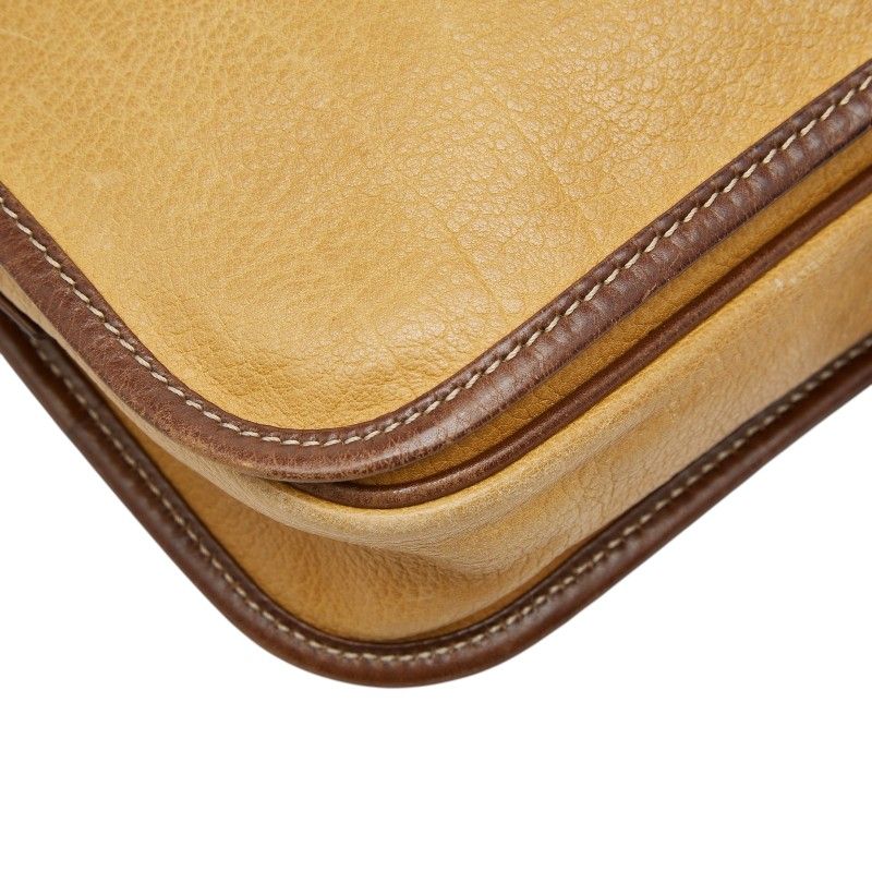 Loewe Anagram Crossbody Shoulder Bag Yellow Brown Leather — view 5