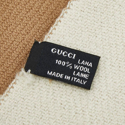 Gucci Glogo Scarf Beige Brown Wool — view 6