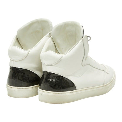 Louis Vuitton Damier Middle Cut Sneakers 9.5 White Black Leather — view 2