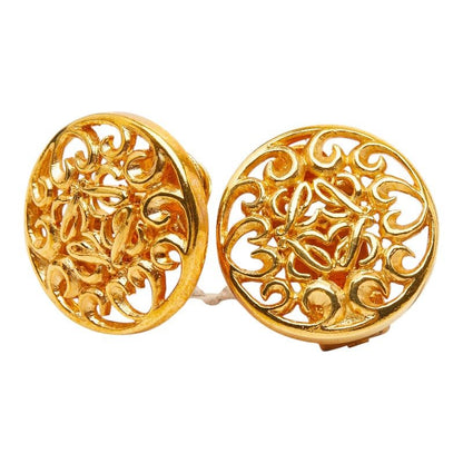 Loewe Anagram Round Earrings Gold Plated
