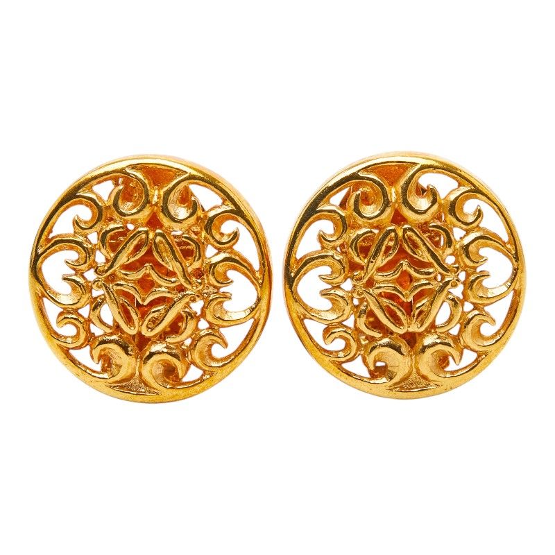 Loewe Anagram Round Earrings Gold Plated — view 2