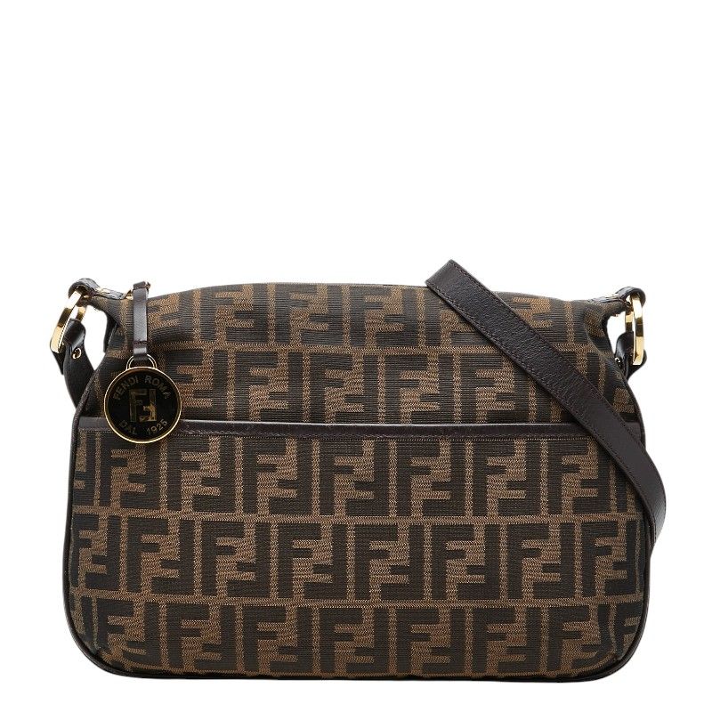 Fendi Zucca Crossbody Shoulder Bag Brown Canvas Leather
