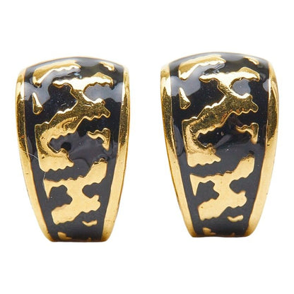 Dior Earrings Gold Black Plated — view 2