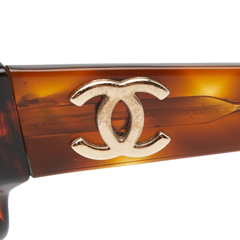 Chanel CC Logo Sunglasses Brown Acetate 1- Eyewear — view 4