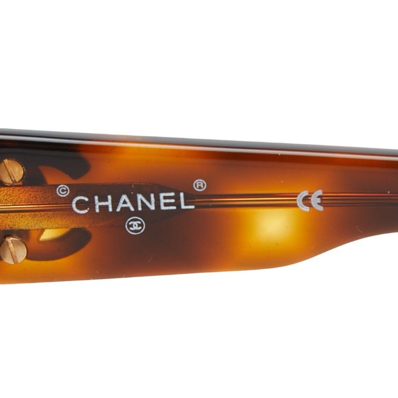 Chanel CC Logo Sunglasses Brown Acetate 1- Eyewear — view 6