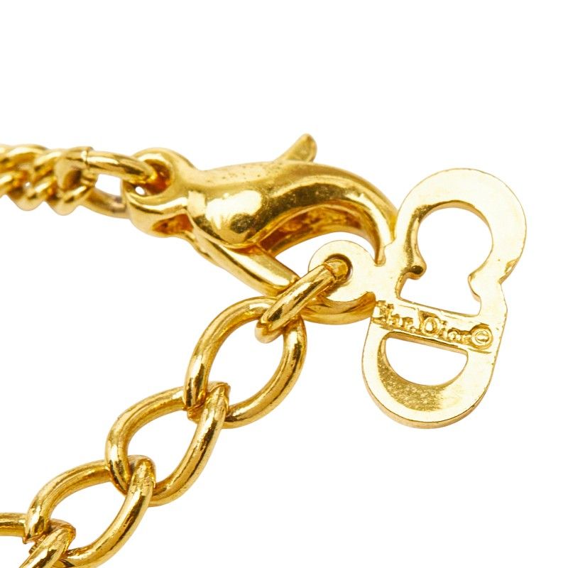 Dior Heart Pendant Necklace Gold Plated Faux Pearl — view 6