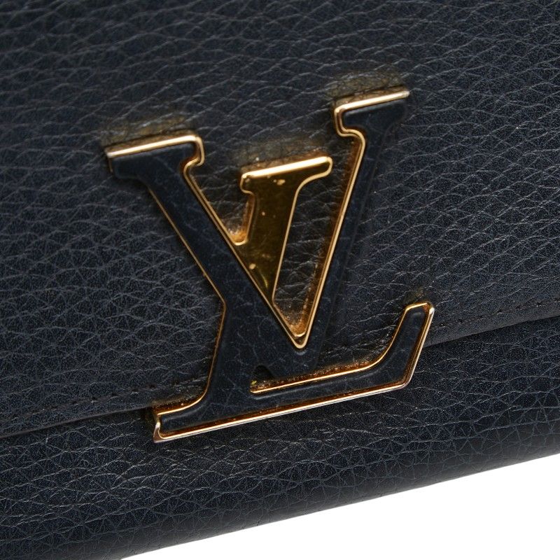 Louis Vuitton Portefeuille Capucines Bifold Wallet Black Taurillon Leather — view 6