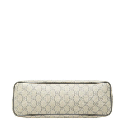 Gucci GG Supreme Tote Shoulder Bag 2-Way Beige Gray Leather — view 3