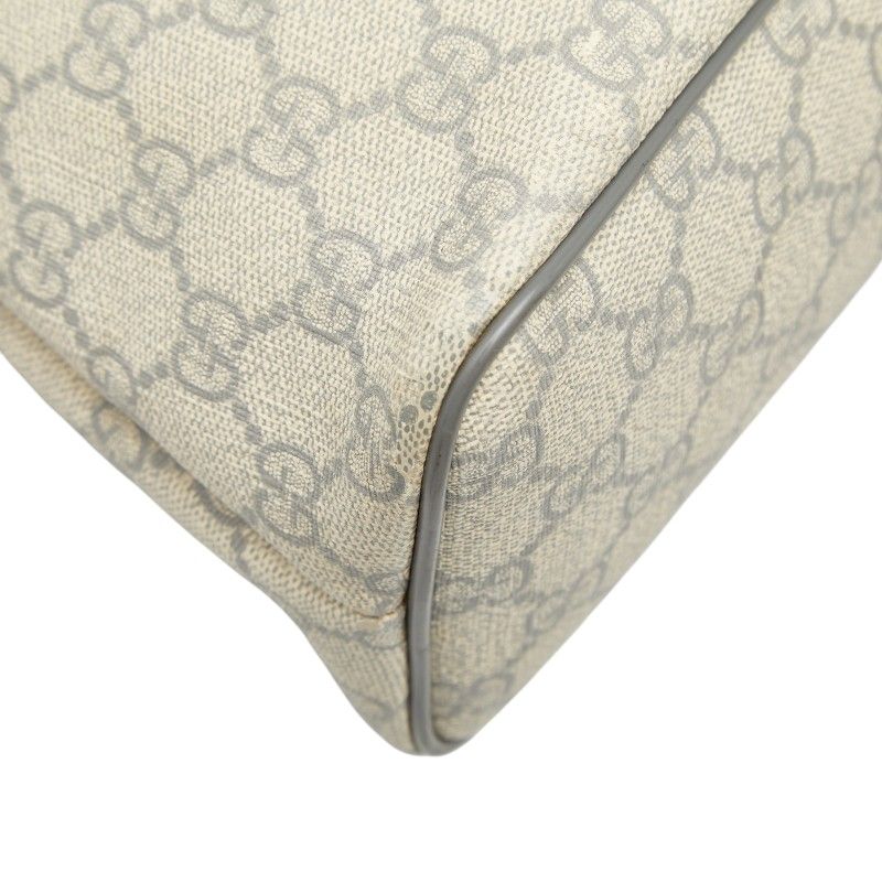 Gucci GG Supreme Tote Shoulder Bag 2-Way Beige Gray Leather — view 7