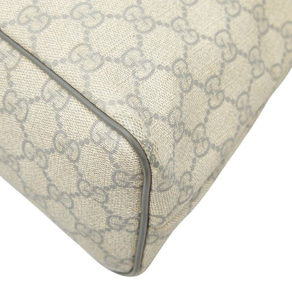 Gucci GG Supreme Tote Shoulder Bag 2-Way Beige Gray Leather — view 4