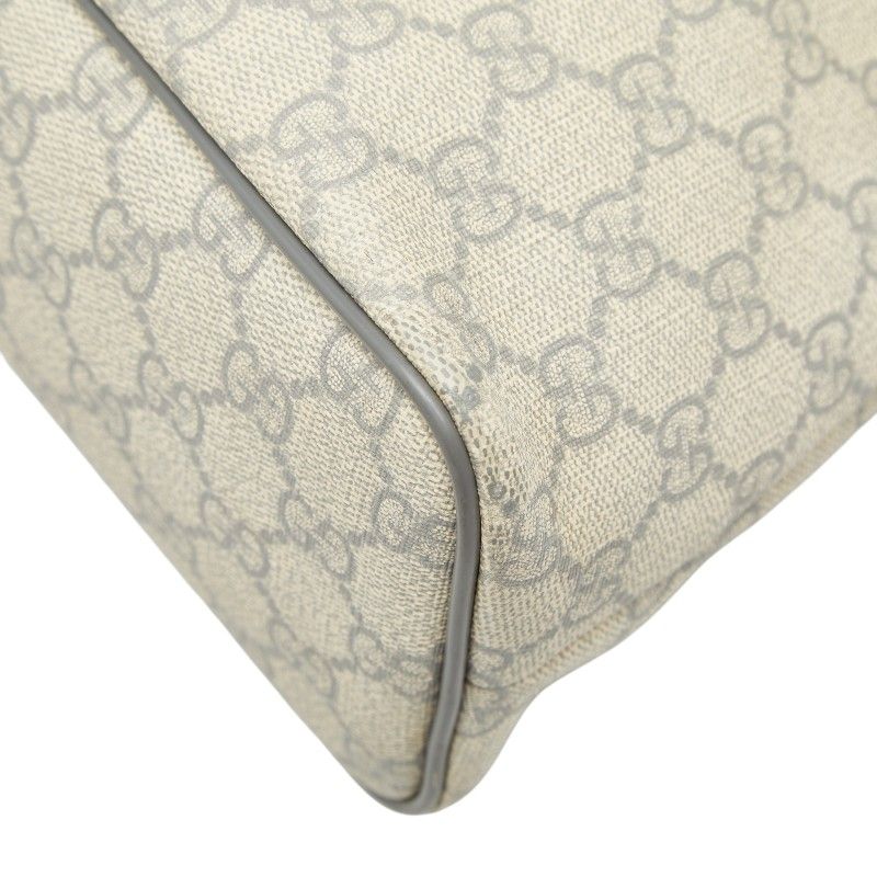 Gucci GG Supreme Tote Shoulder Bag 2-Way Beige Gray Leather — view 6