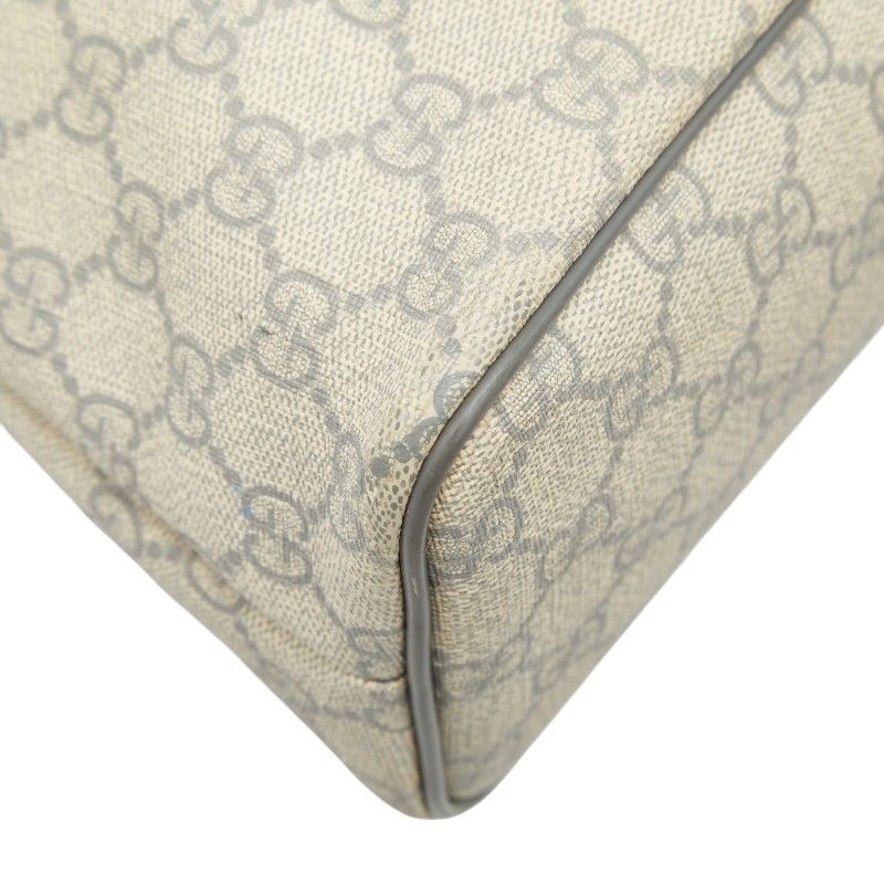 Gucci GG Supreme Tote Shoulder Bag 2-Way Beige Gray Leather — view 5