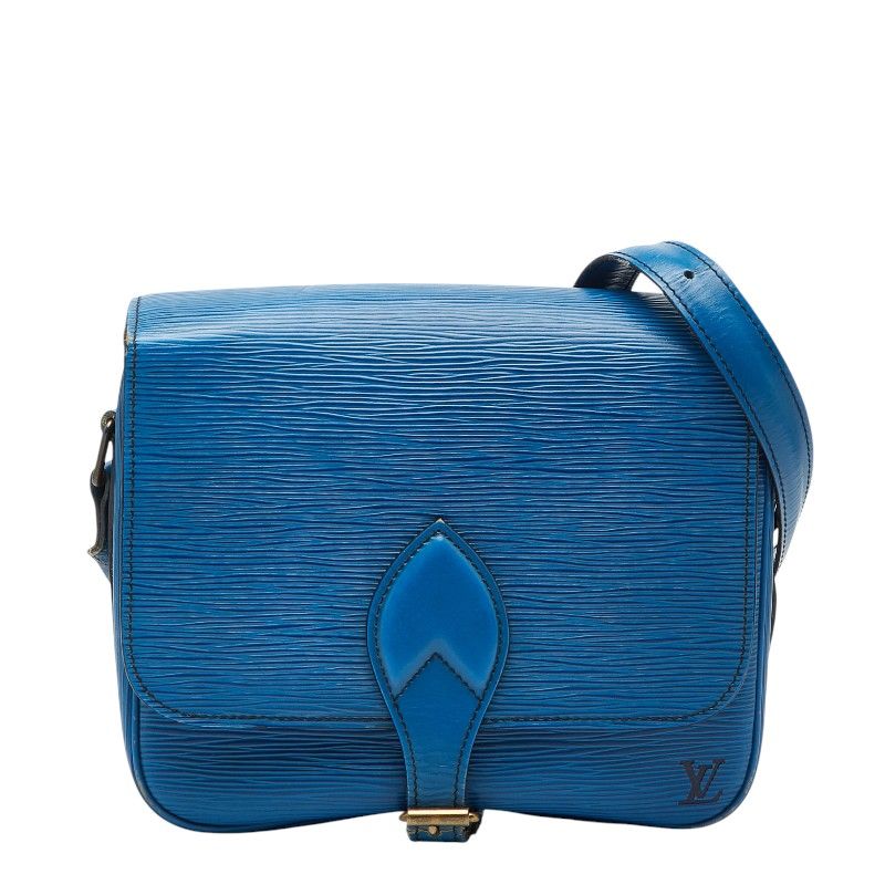 Louis Vuitton Epi Cartouchiere Crossbody Shoulder Bag Toledo Blue Leather