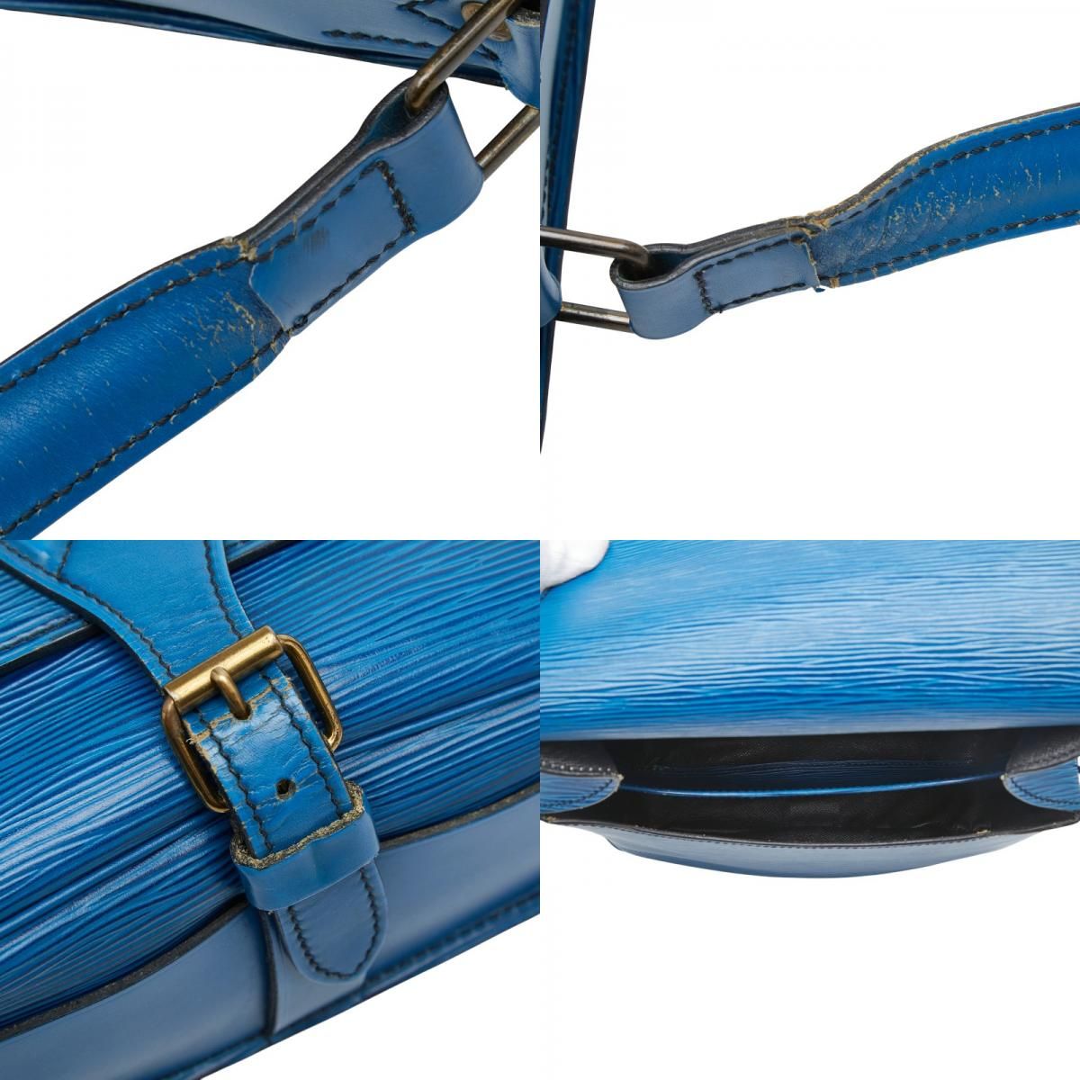 Louis Vuitton Epi Cartouchiere Crossbody Shoulder Bag Toledo Blue Leather — view 9