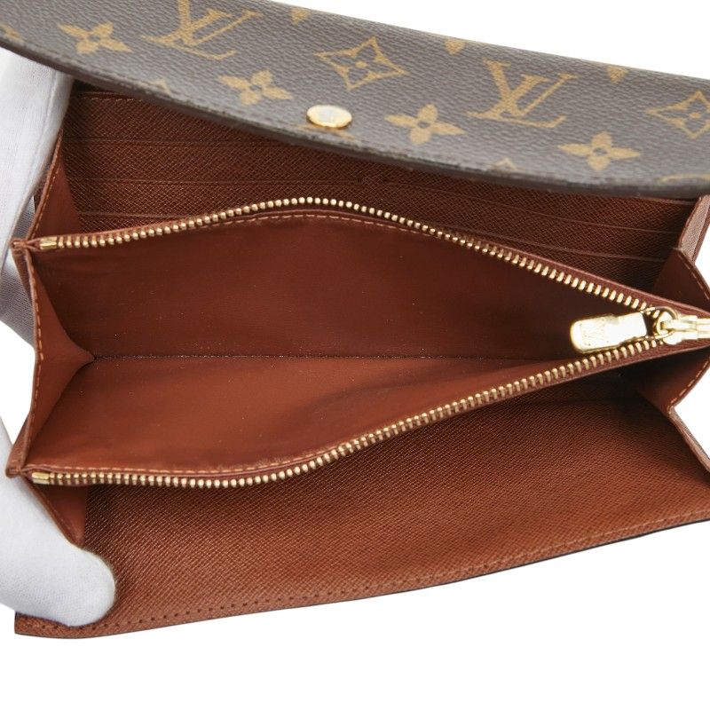 Louis Vuitton Monogram Portefeuille Sarah Wallet Brown Leather — view 7
