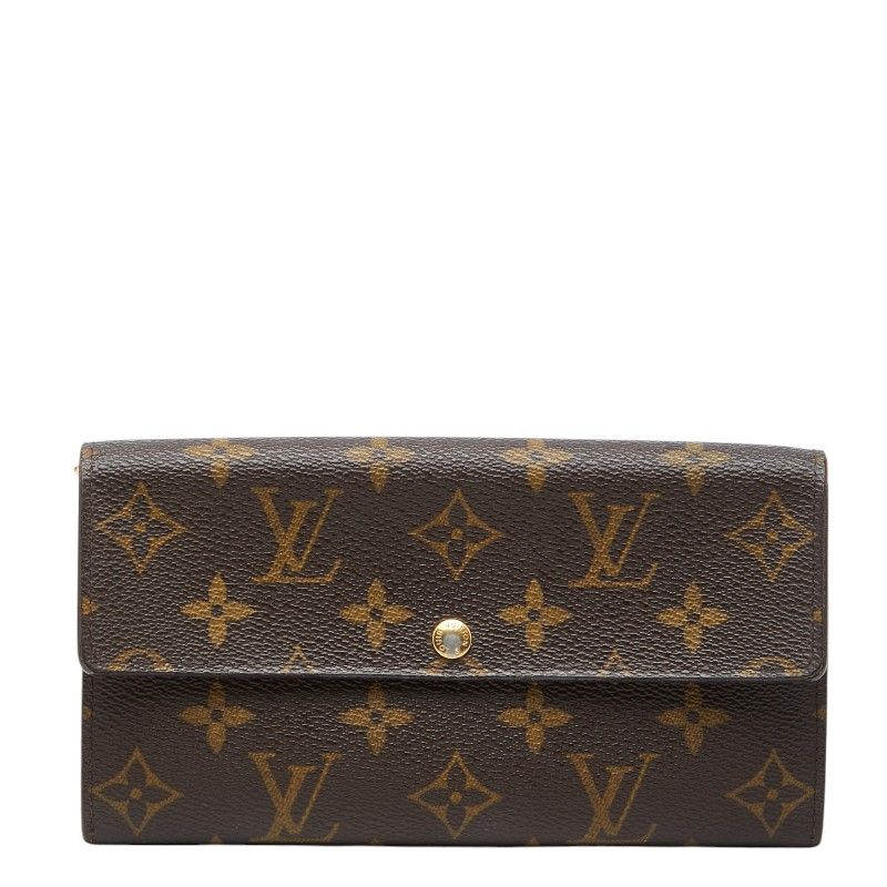 Louis Vuitton Monogram Portefeuille Sarah Wallet Brown Leather
