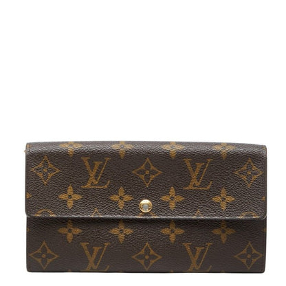 Louis Vuitton Monogram Portefeuille Sarah Wallet Brown Leather