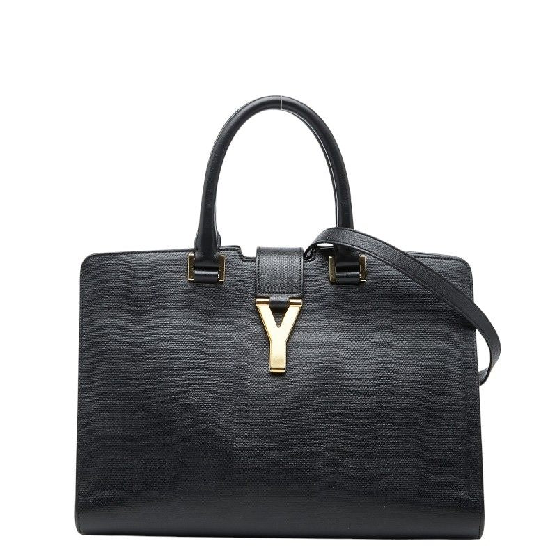 Saint Laurent Cabas Chic Shoulder Bag Black Leather