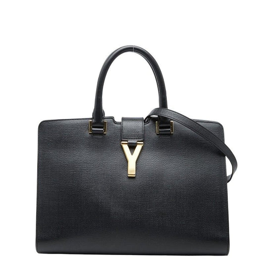Saint Laurent Cabas Chic Shoulder Bag Black Leather