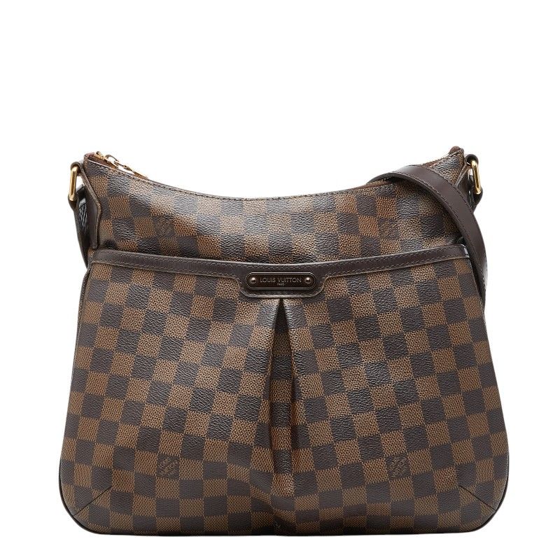 Louis Vuitton Damier Blue Msbeli PM Crossbody Shoulder Bag Brown Leather