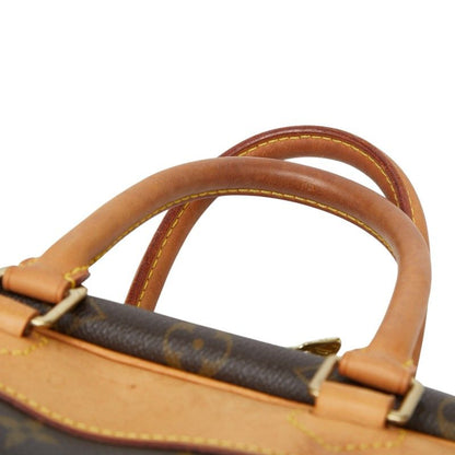 Louis Vuitton Monogram Deauville Handbag Brown Leather — view 8