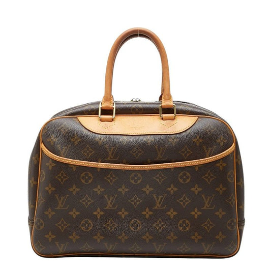 Louis Vuitton Monogram Deauville Handbag Brown Leather