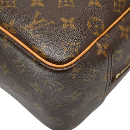 Louis Vuitton Monogram Deauville Handbag Brown Leather — view 6