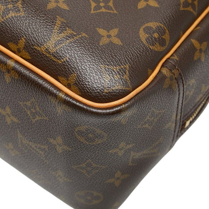 Louis Vuitton Monogram Deauville Handbag Brown Leather — view 4