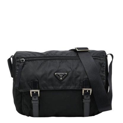 Prada Shoulder Bag Black Nylon Leather