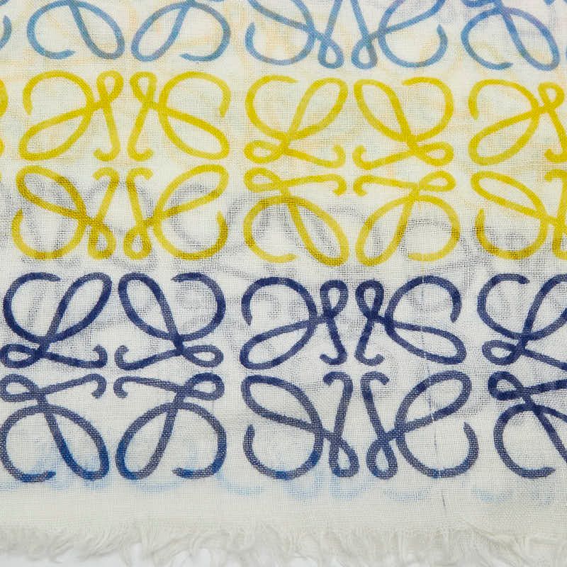 Loewe Anagram Shawl White Multicolor Silk Wool 1- Scarf — view 3