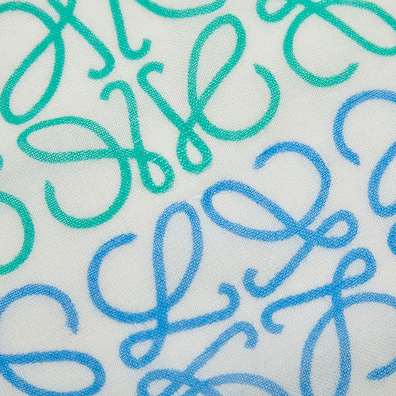 Loewe Anagram Shawl White Multicolor Silk Wool 1- Scarf — view 4