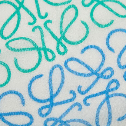 Loewe Anagram Shawl White Multicolor Silk Wool 1- Scarf — view 4