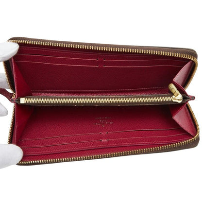 Louis Vuitton Monogram Portefeuille Clemence Zip Around Wallet Brown Fuchsia — view 6