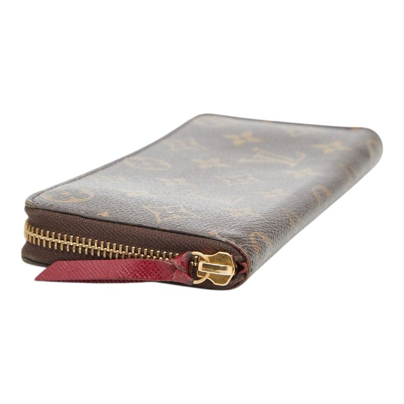 Louis Vuitton Monogram Portefeuille Clemence Zip Around Wallet Brown Fuchsia — view 5