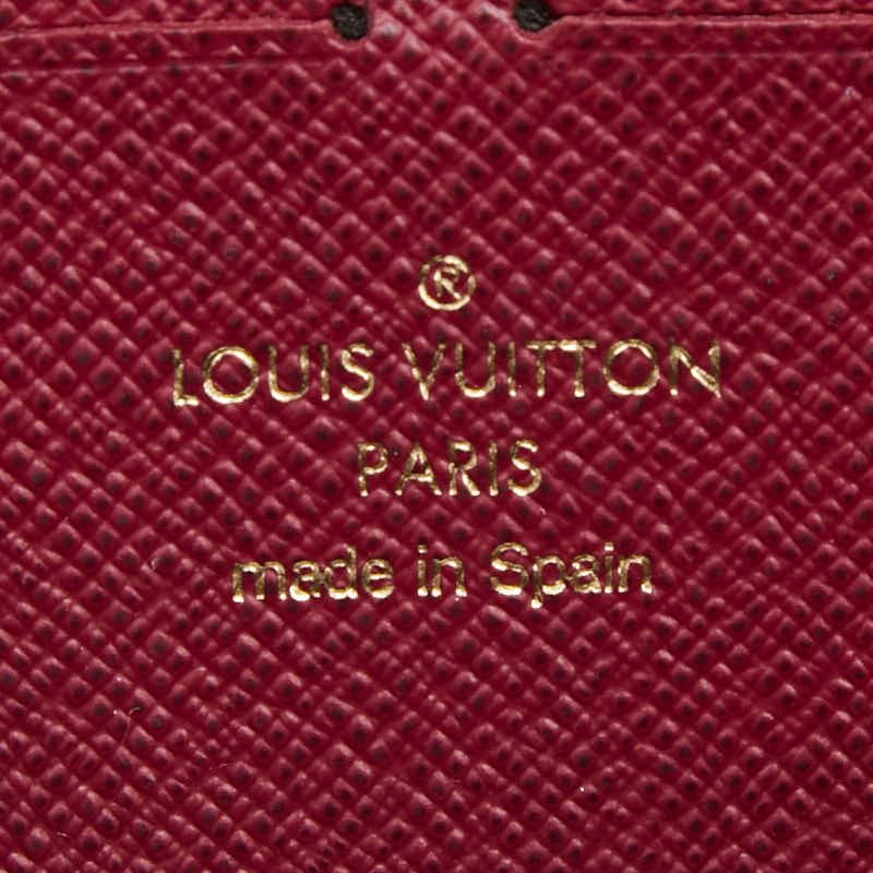 Louis Vuitton Monogram Portefeuille Clemence Zip Around Wallet Brown Fuchsia — view 8