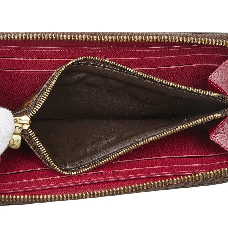 Louis Vuitton Monogram Portefeuille Clemence Zip Around Wallet Brown Fuchsia — view 7