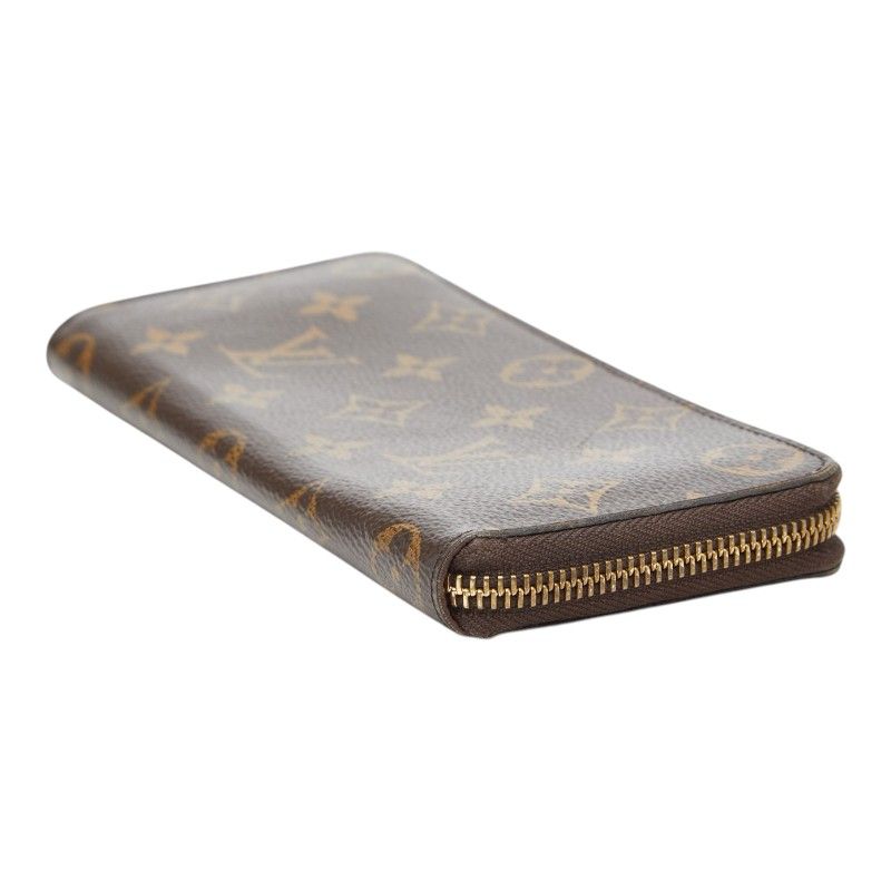 Louis Vuitton Monogram Portefeuille Clemence Zip Around Wallet Brown Fuchsia — view 4